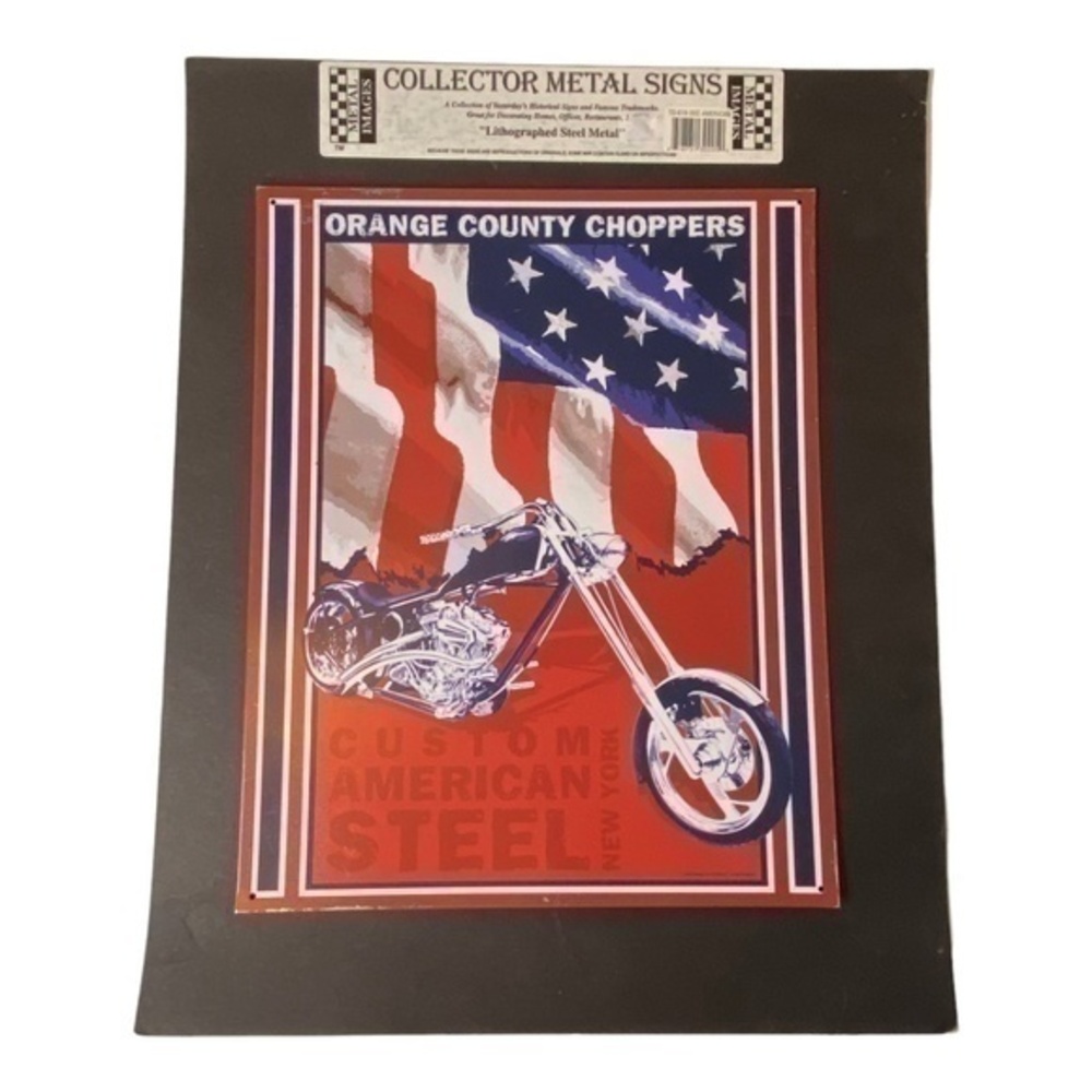 Orange County Choppers Sign Lithographed Steel Metal Novelty Collector 15 x 12